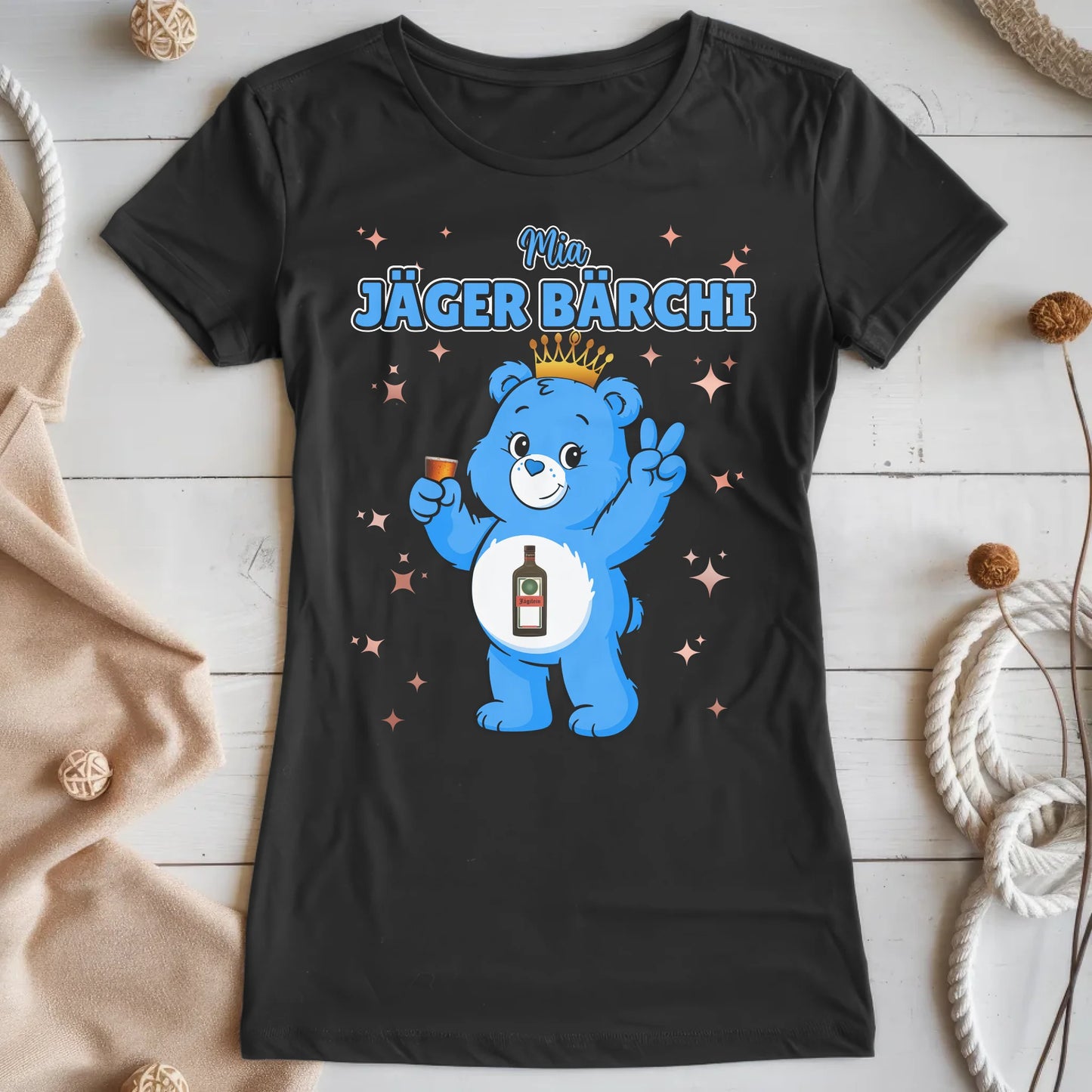 Sauf Bärchi T Shirt Jäger Bärchi Saufbärchi Shirt für JGA und Party