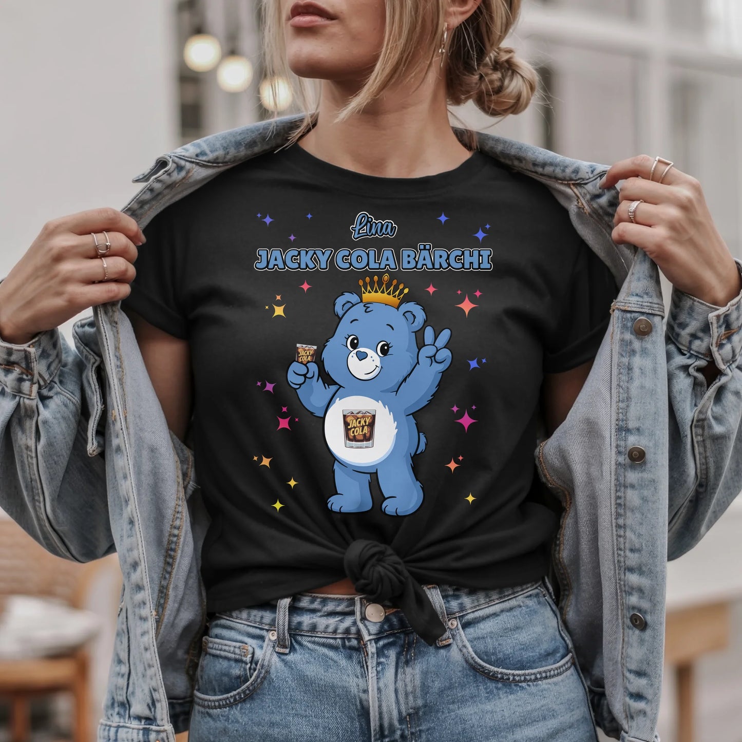 Sauf Bärchi Shirt Jacky Cola Bärchi Saufbärchi T-Shirt für Party und JGA
