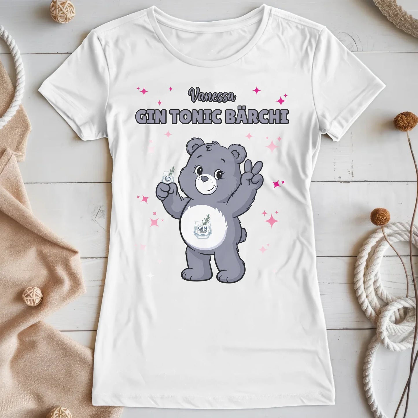 Lustiges Shirt Saufbärchi Gin Tonic Bärchi Sauf Bärchi T-Shirt für JGA