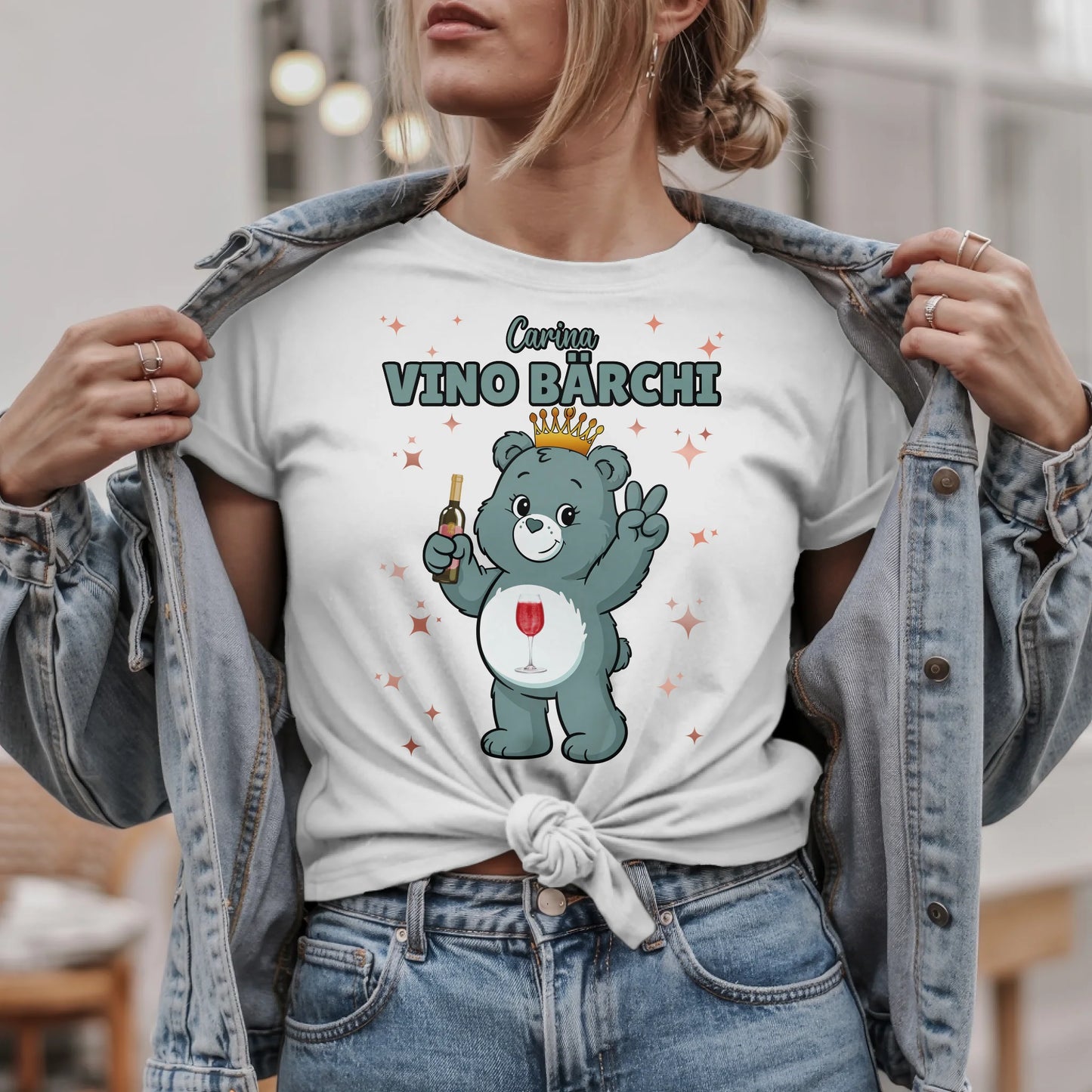 Lustiges Shirt Sauf Bärchi Vino Bärchi Sauf Bärchi JGA T-Shirt