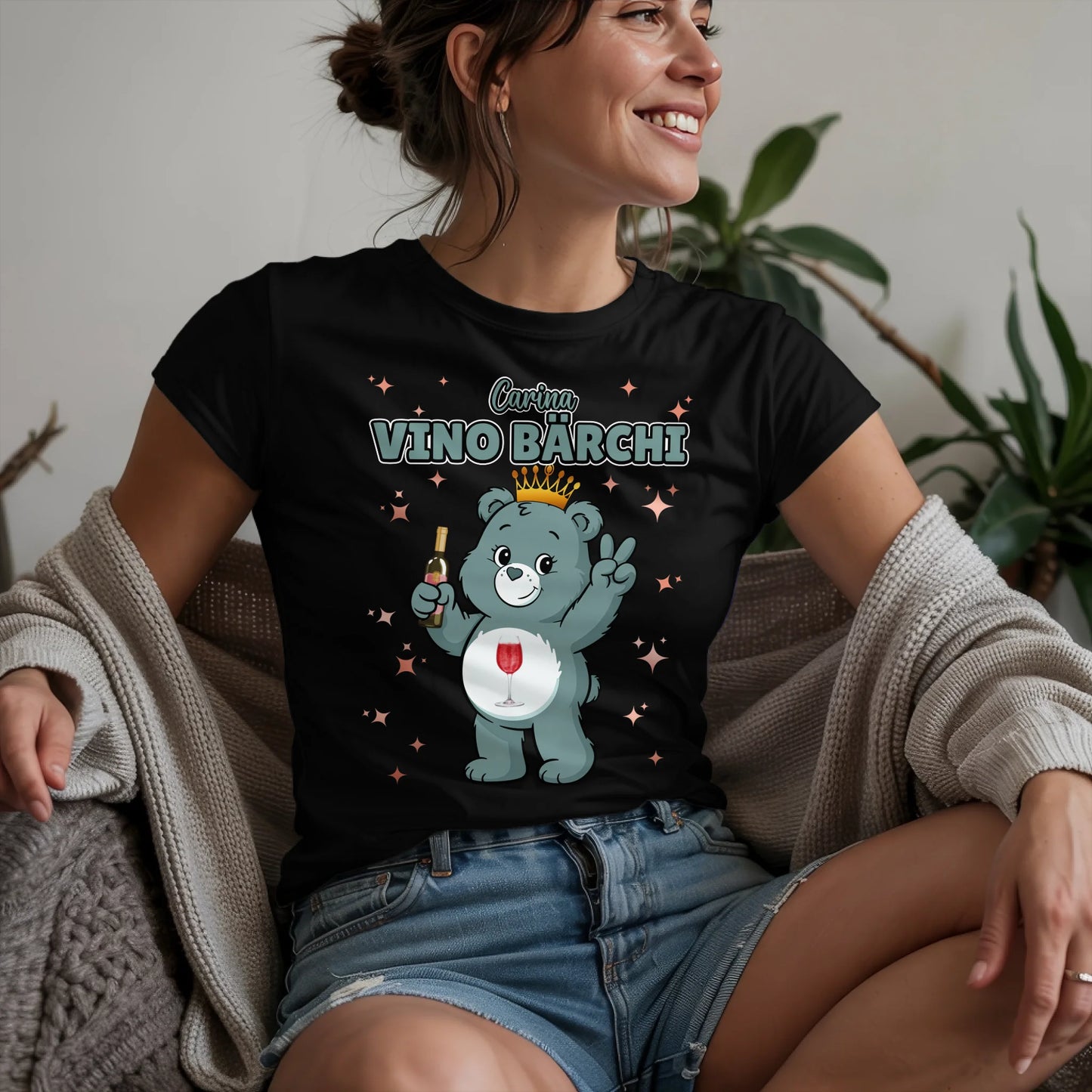 Lustiges Shirt Sauf Bärchi Vino Bärchi Sauf Bärchi JGA T-Shirt