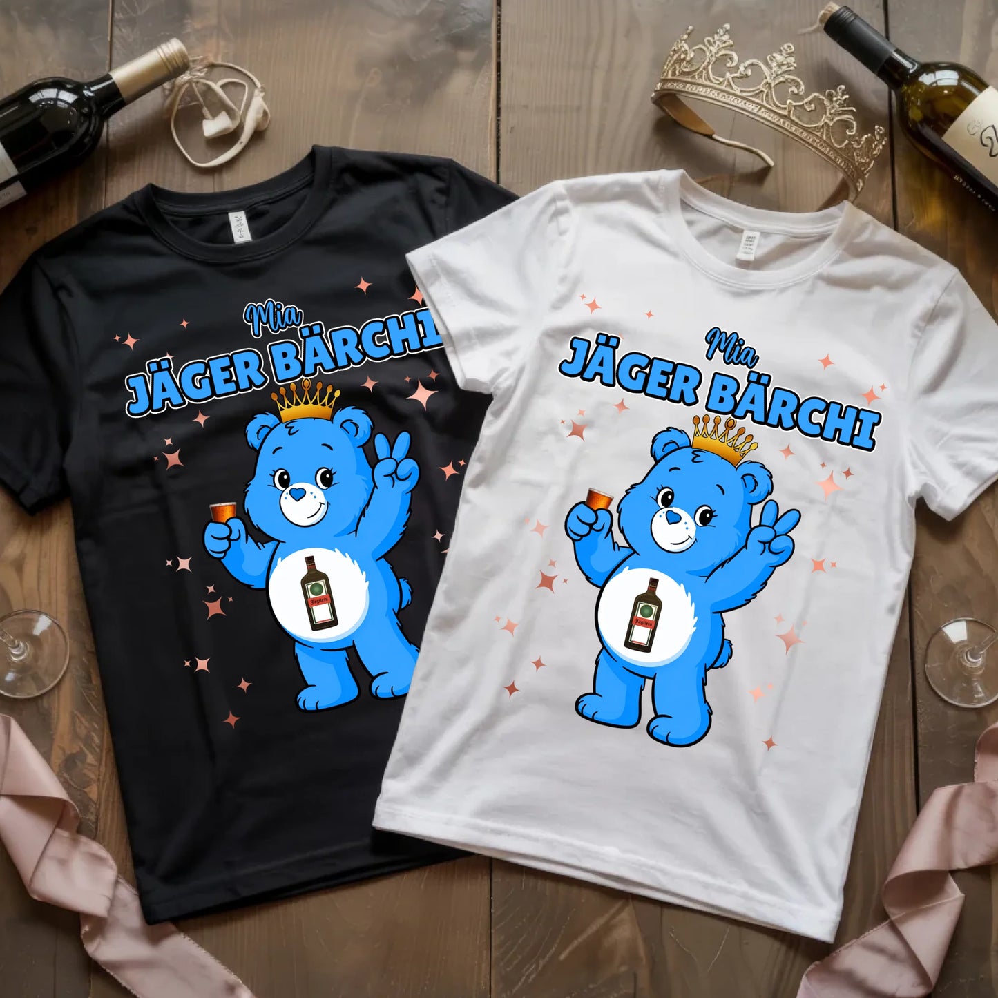 Sauf Bärchi T Shirt Jäger Bärchi Saufbärchi Shirt für JGA und Party
