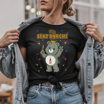 Saufbärchi T Shirt Sekt Bärchi Sauf Bärchi Shirt für JGA und Party
