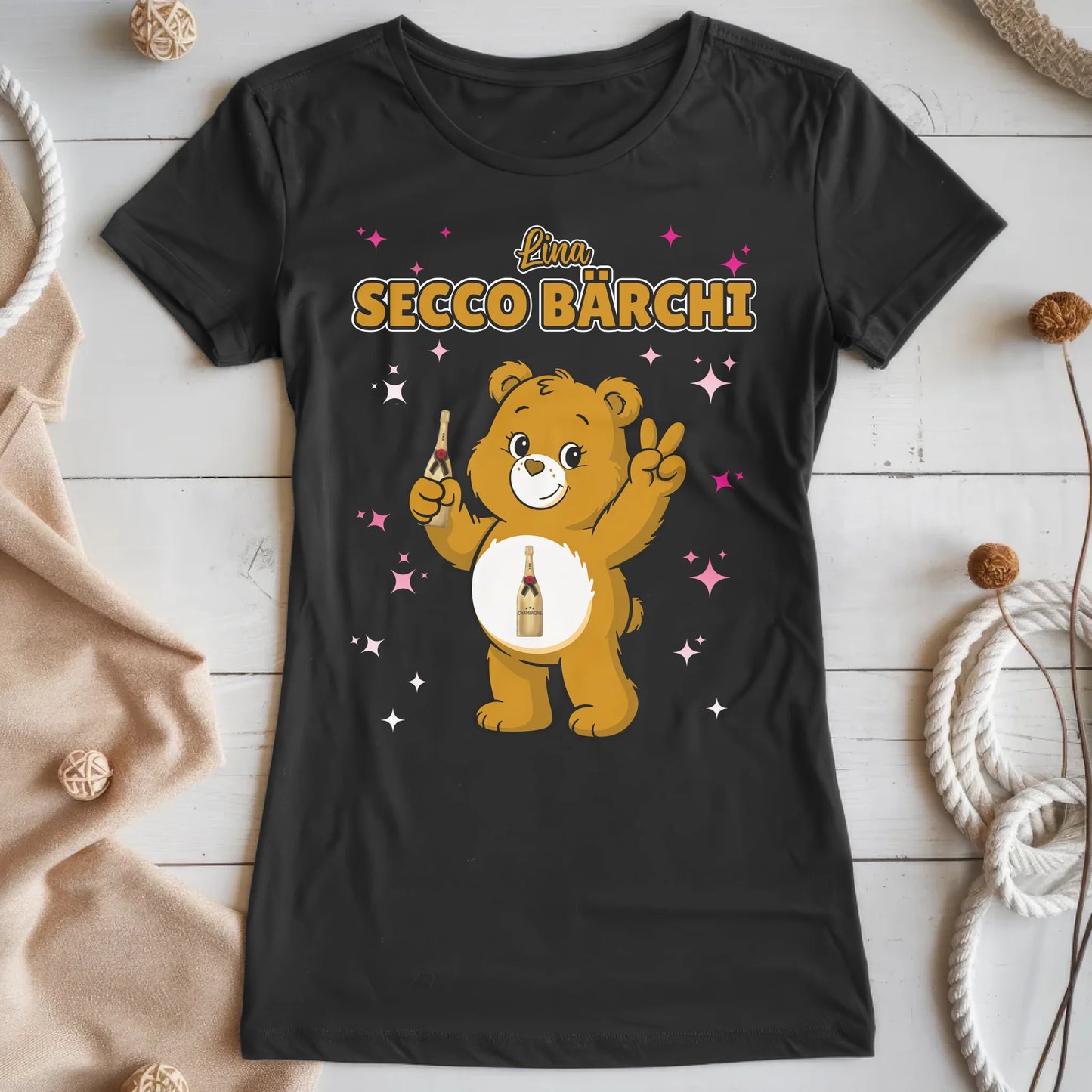 Saufbärchi TShirt Secco Bärchi Sauf Bärchi Lustiges T-Shirt für JGA