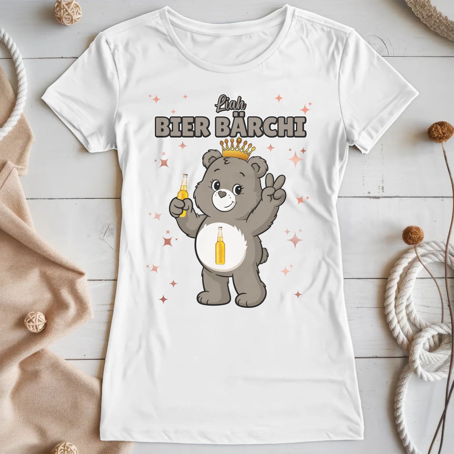 Saufbärchi Shirt Bier Bärchi Sauf Bärchi T-Shirt für Party und JGA