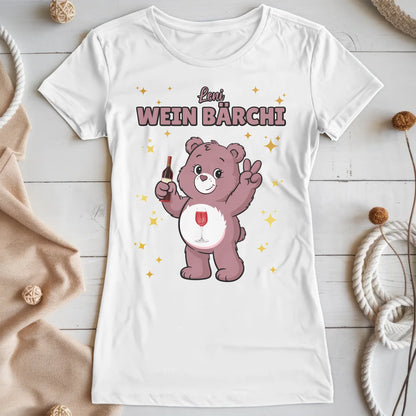 Sauf Bärchi T Shirt Wein Bärchi Saufbärchi Shirt für JGA und Party