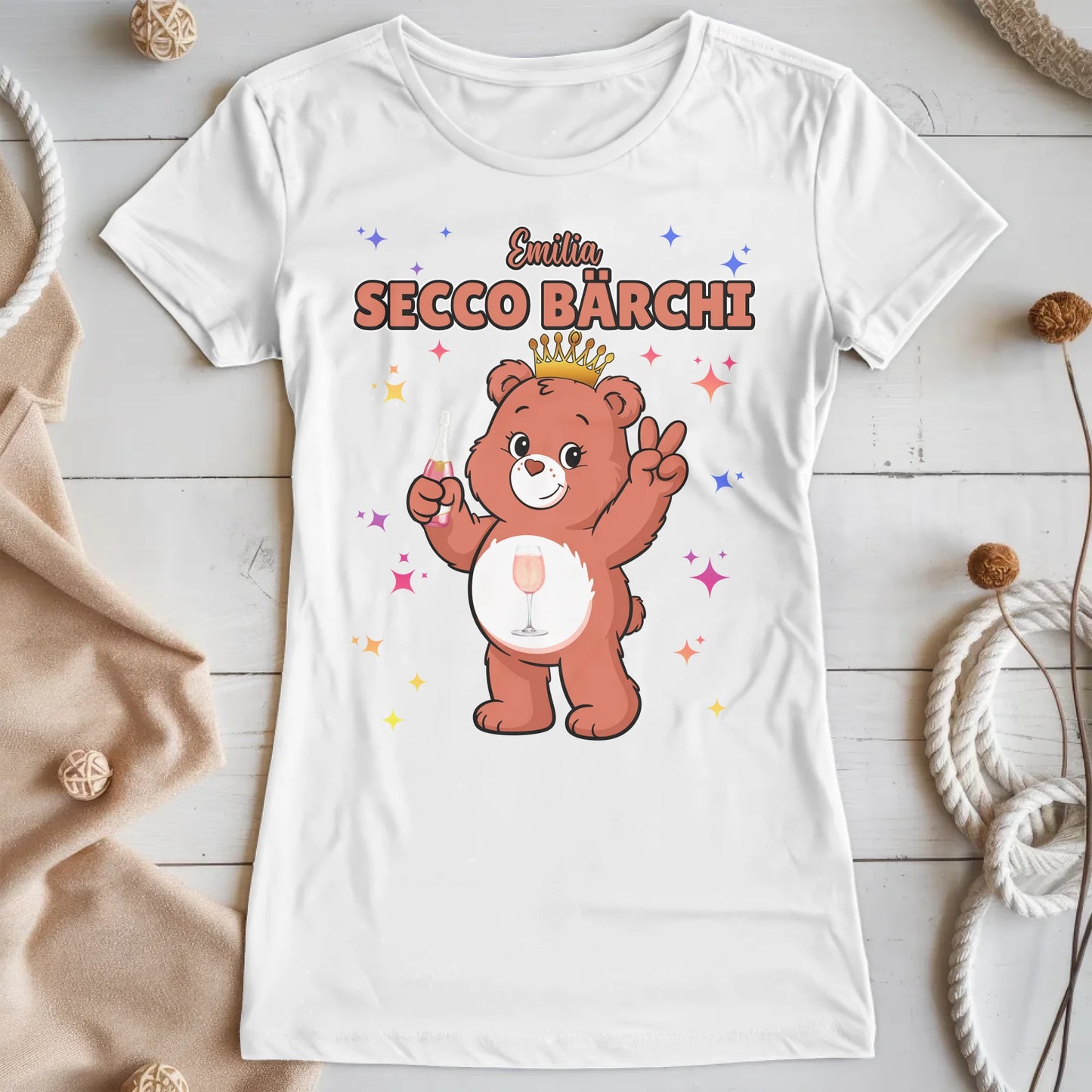 Sauf Bärchi TShirt Secco Bärchi Saufbärchi Lustiges T-Shirt für JGA