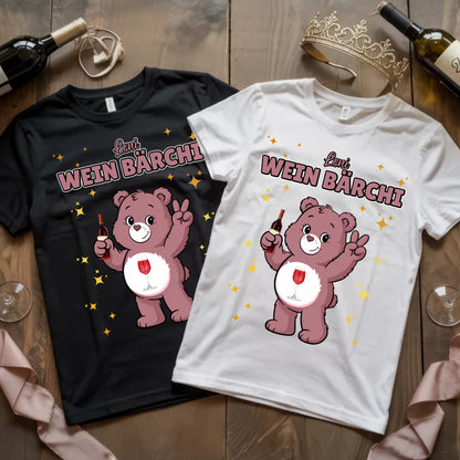 Sauf Bärchi T Shirt Wein Bärchi Saufbärchi Shirt für JGA und Party