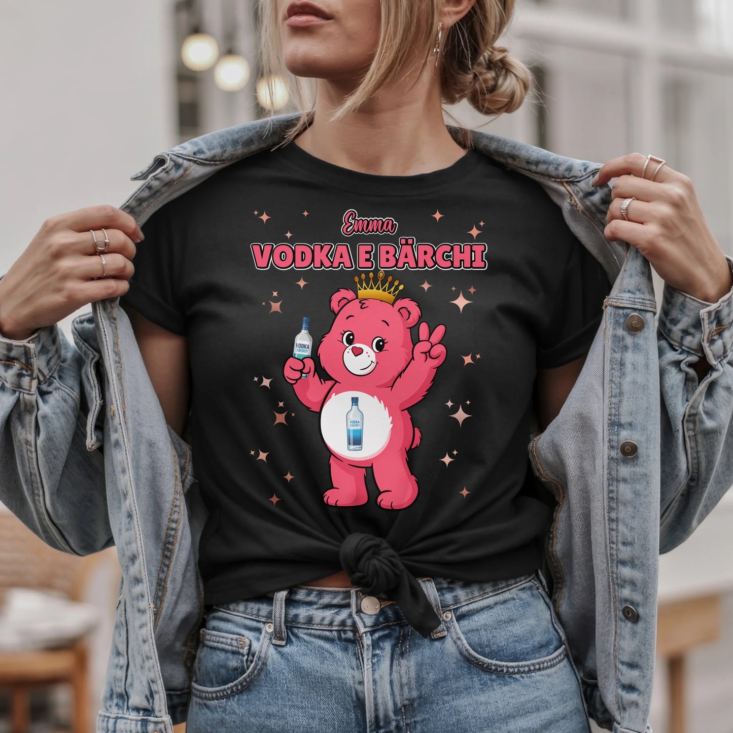 Lustiges Shirt Saufbärchi Vodka E Bärchi Sauf Bärchi T-Shirt für JGA