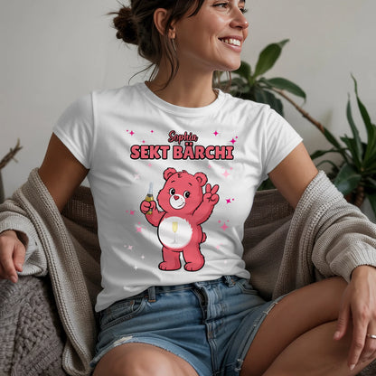 Sauf Bärchi Shirt Sekt Bärchi Saufbärchi T-Shirt für Party und JGA
