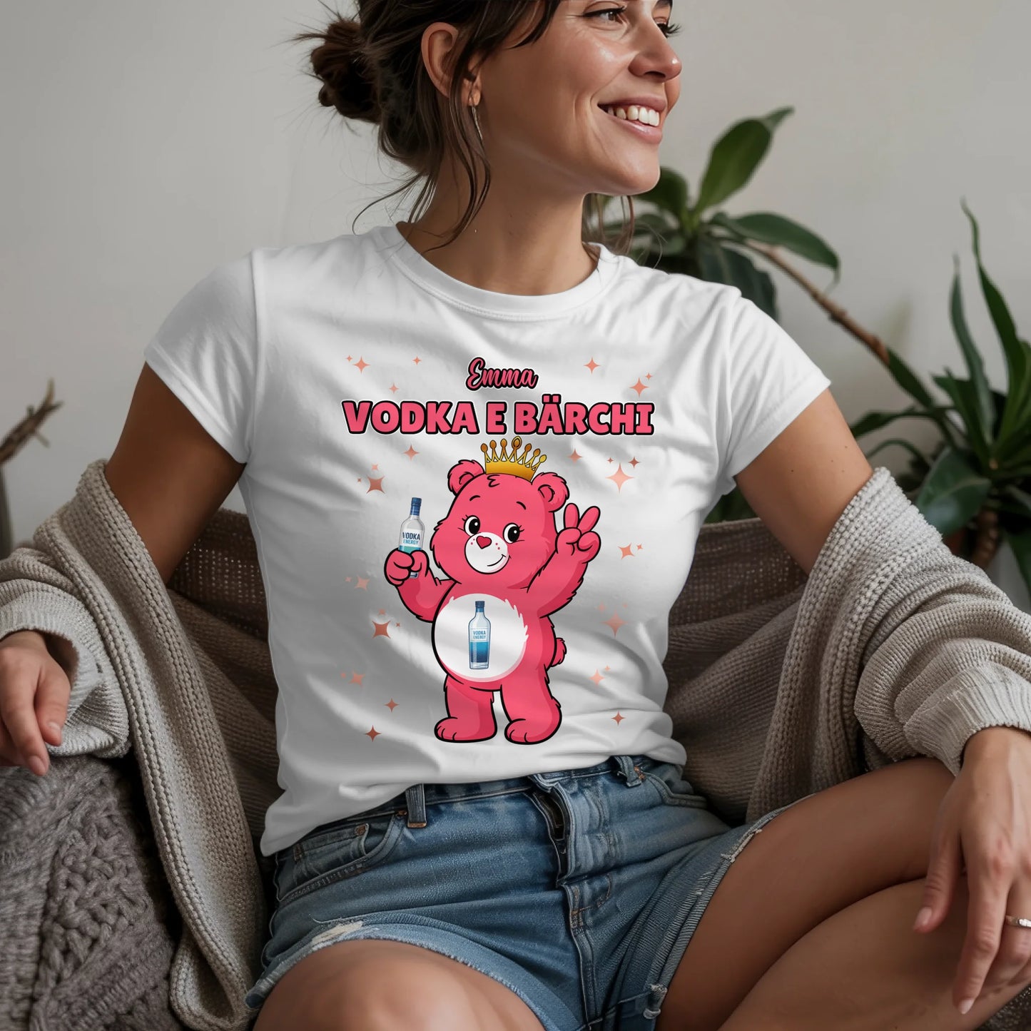 Lustiges Shirt Saufbärchi Vodka E Bärchi Sauf Bärchi T-Shirt für JGA