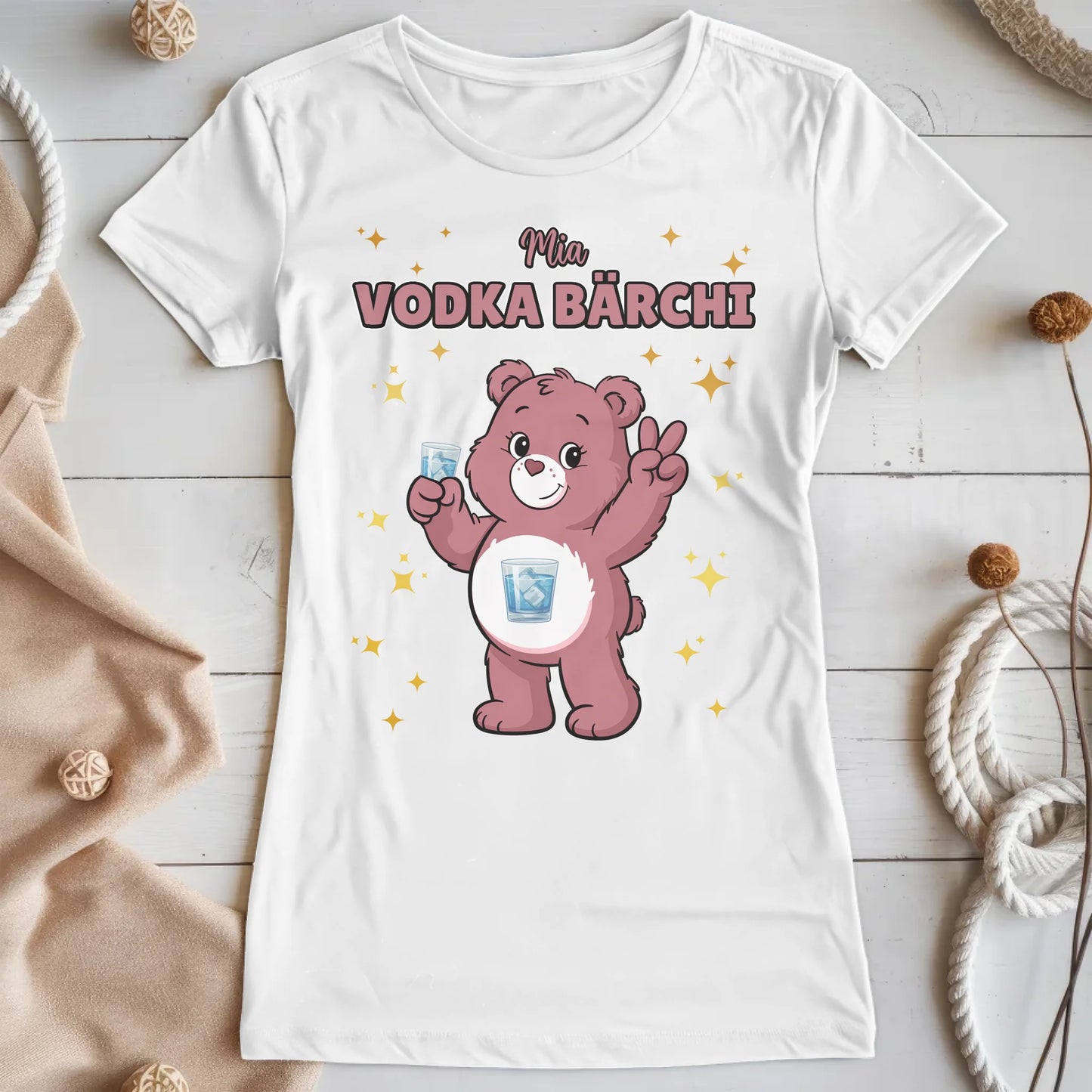 Lustiges Shirt Sauf Bärchi Vodka Bärchi Sauf Bärchi JGA T-Shirt