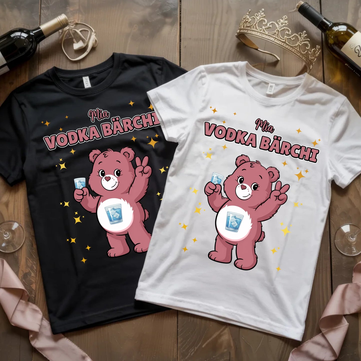 Lustiges Shirt Sauf Bärchi Vodka Bärchi Sauf Bärchi JGA T-Shirt