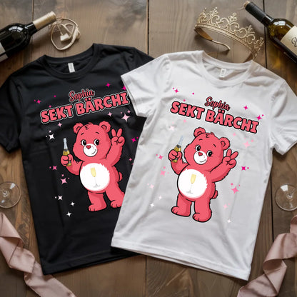 Sauf Bärchi Shirt Sekt Bärchi Saufbärchi T-Shirt für Party und JGA