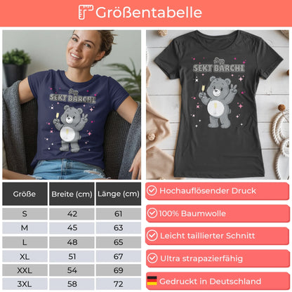 Saufbärchi T Shirt Sekt Bärchi Shirt für JGA und Party