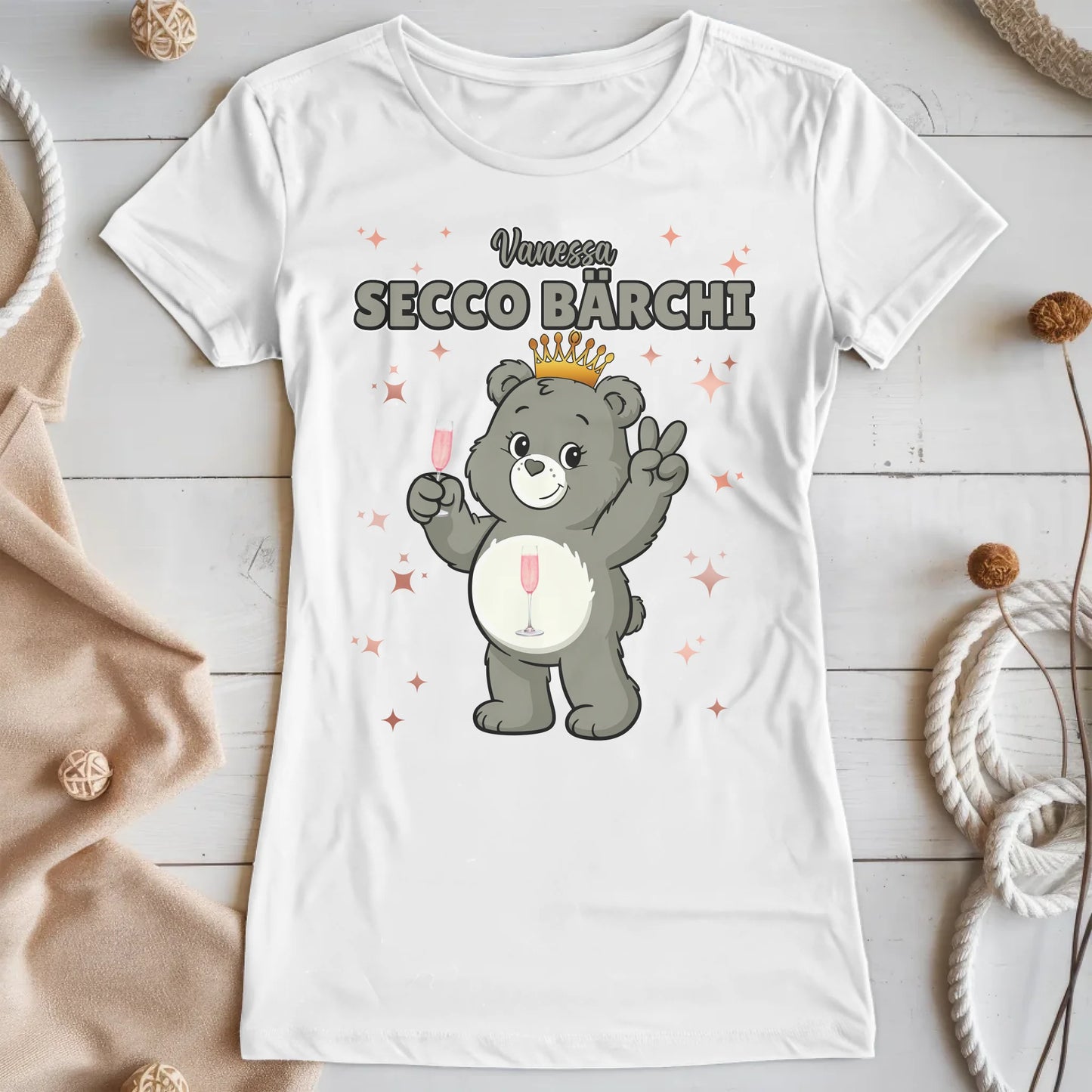 Saufbärchi TShirt Secco Bärchi Lustiges T-Shirt JGA