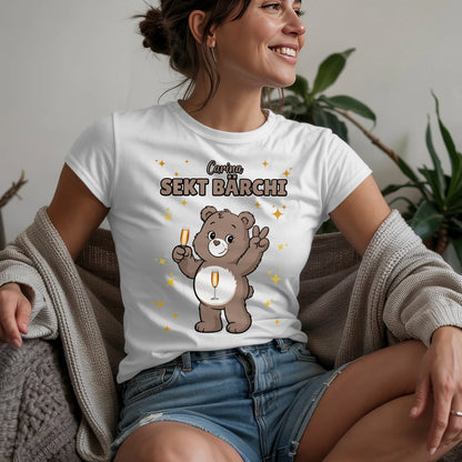 Saufbärchi Shirt Sekt Bärchi Sauf Bärchi T-Shirt für Party und JGA