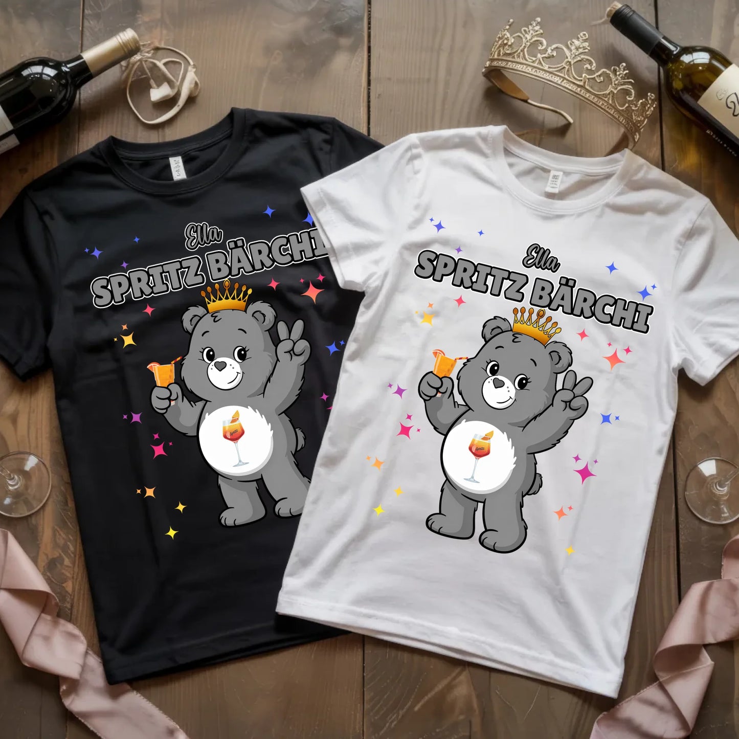 Sauf Bärchi T Shirt Spritz Bärchi Saufbärchi Shirt für JGA und Party