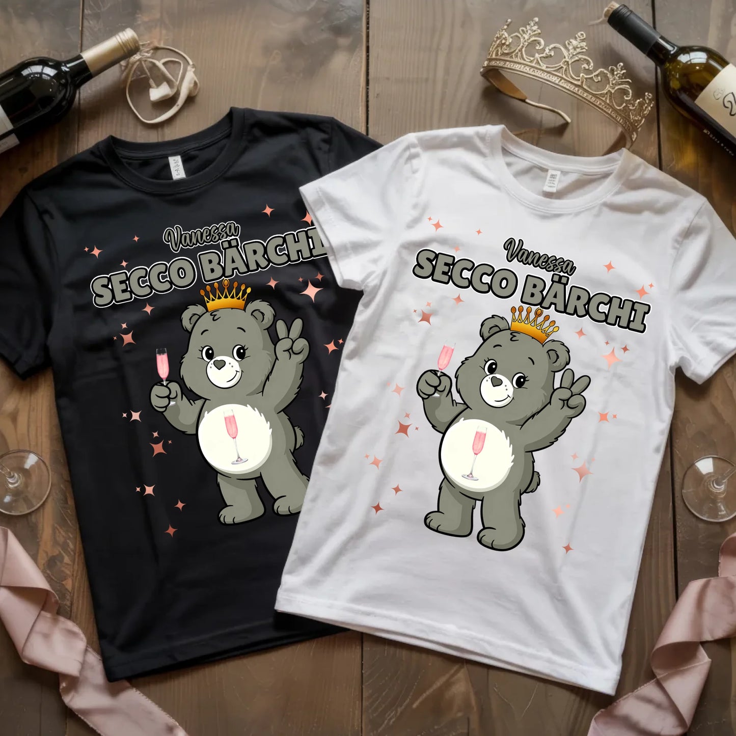 Saufbärchi TShirt Secco Bärchi Lustiges T-Shirt JGA