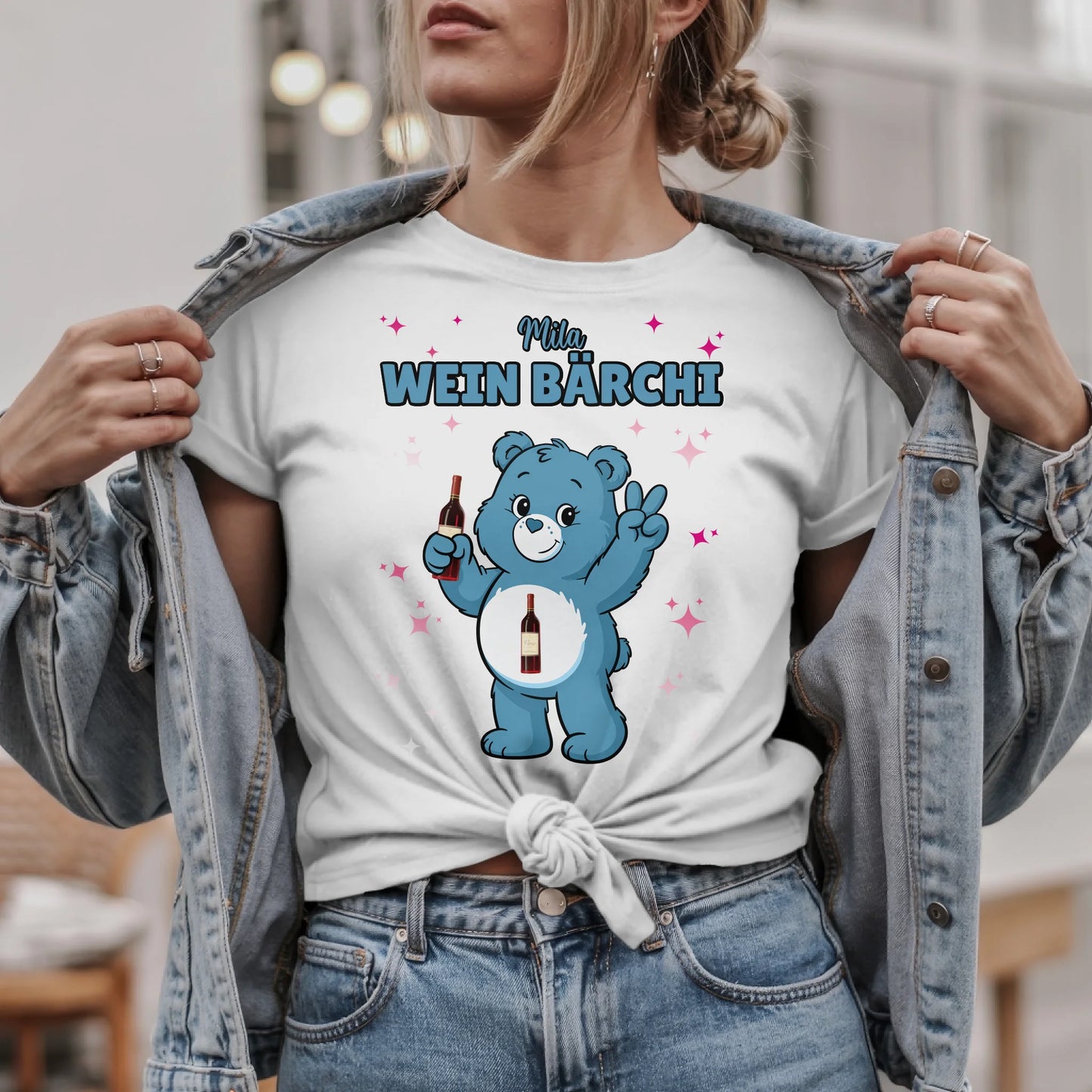 Sauf Bärchi TShirt Wein Bärchi Saufbärchi Lustiges T-Shirt für JGA