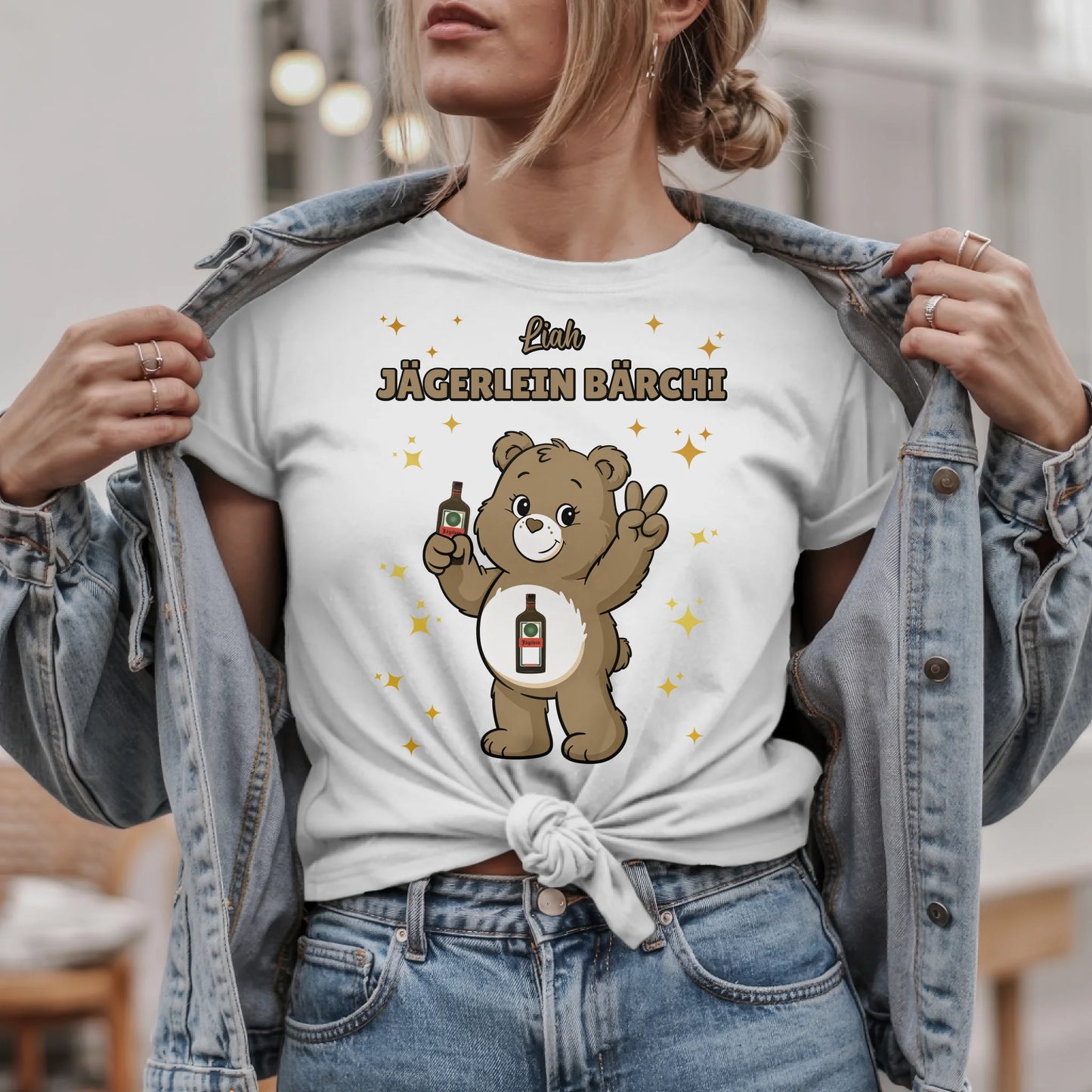 Lustiges Shirt Saufbärchi Jägerlein Bärchi Sauf Bärchi T-Shirt für JGA