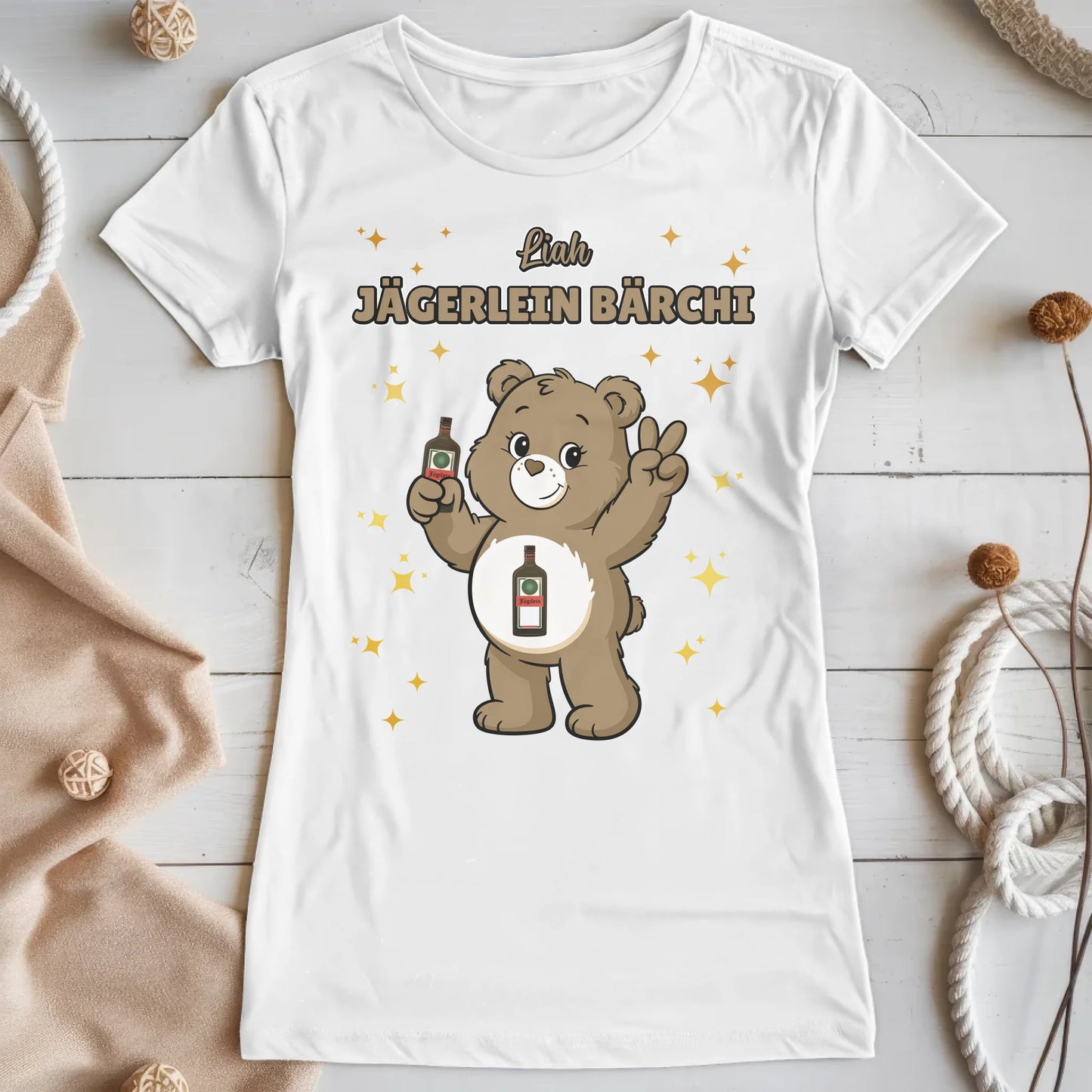 Lustiges Shirt Saufbärchi Jägerlein Bärchi Sauf Bärchi T-Shirt für JGA