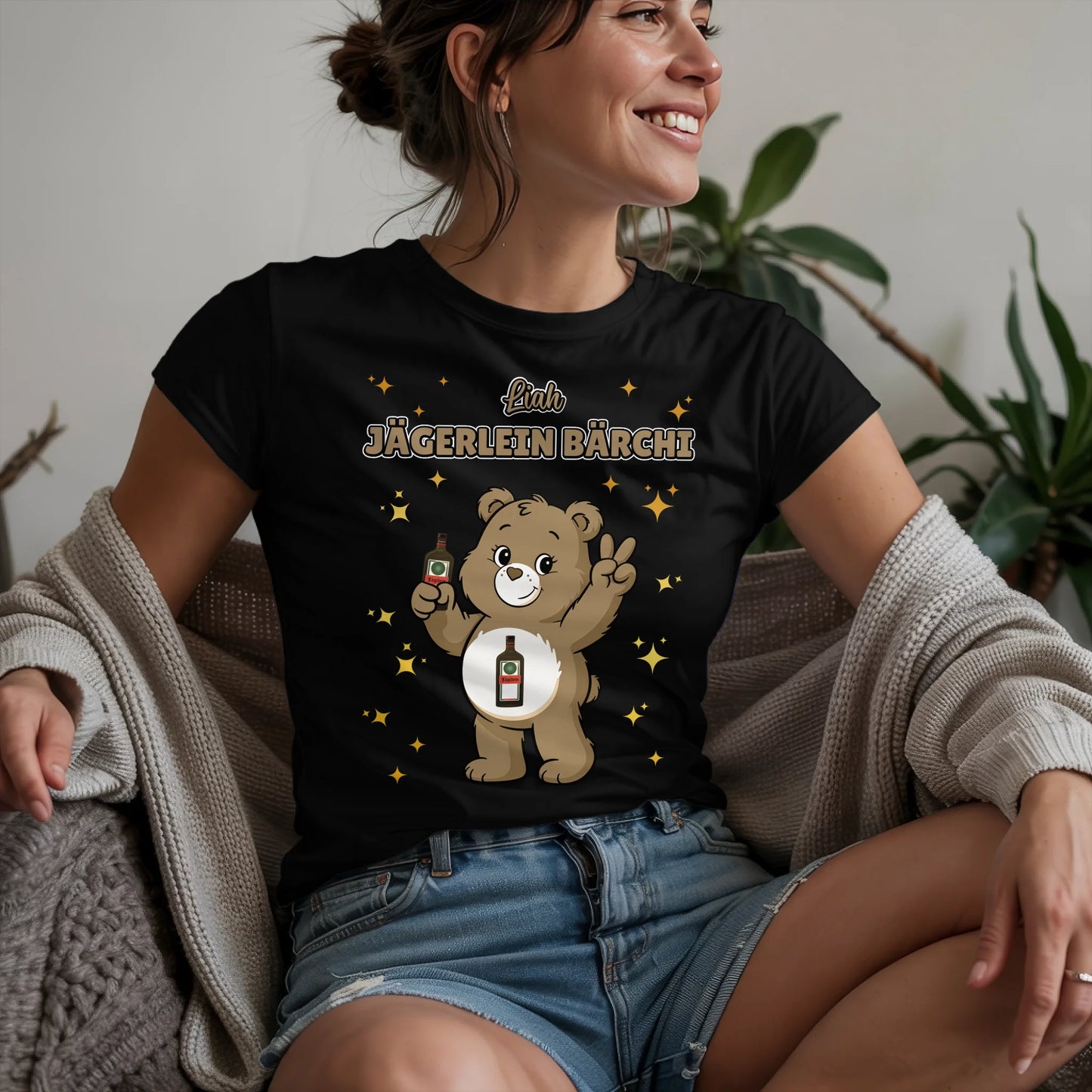 Lustiges Shirt Saufbärchi Jägerlein Bärchi Sauf Bärchi T-Shirt für JGA