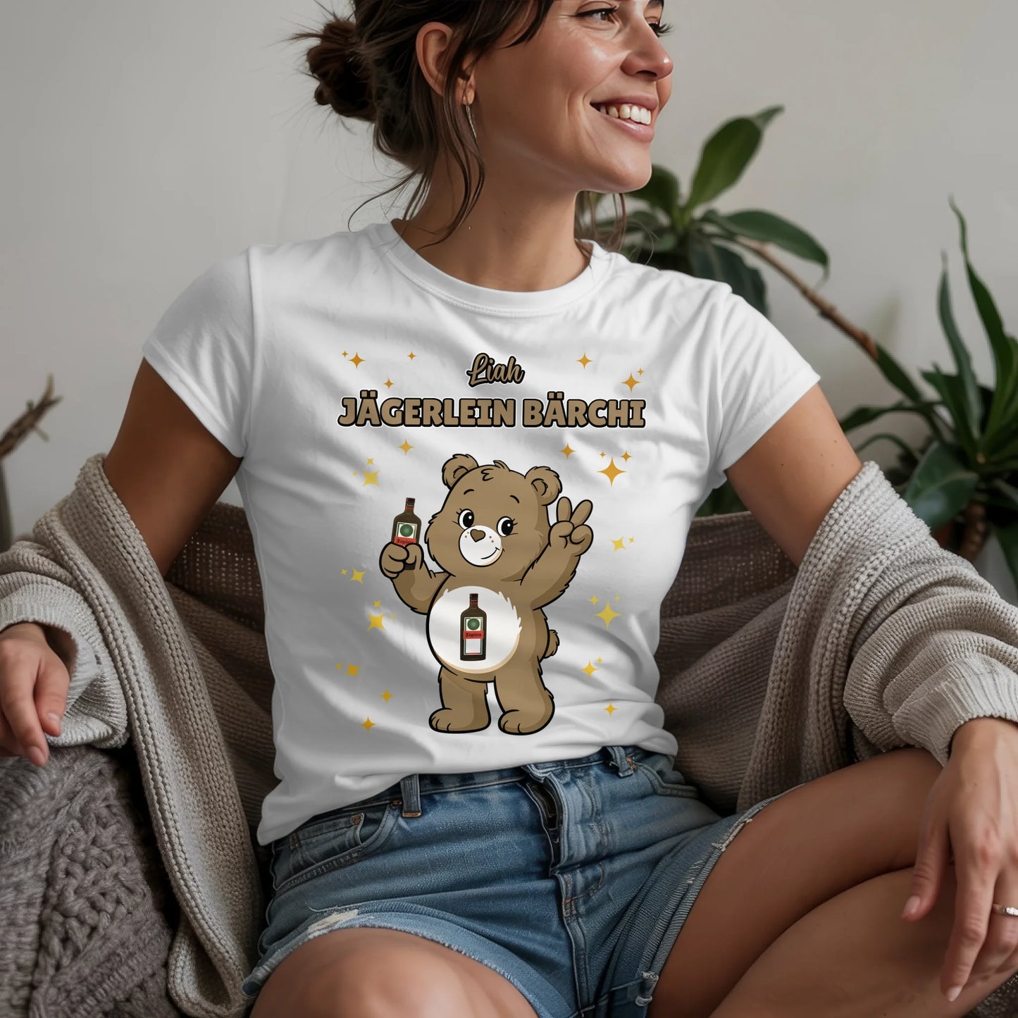 Lustiges Shirt Saufbärchi Jägerlein Bärchi Sauf Bärchi T-Shirt für JGA