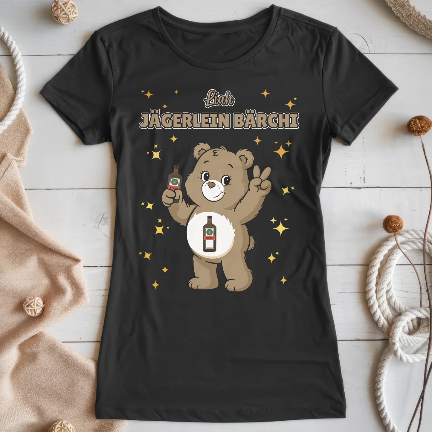 Lustiges Shirt Saufbärchi Jägerlein Bärchi Sauf Bärchi T-Shirt für JGA