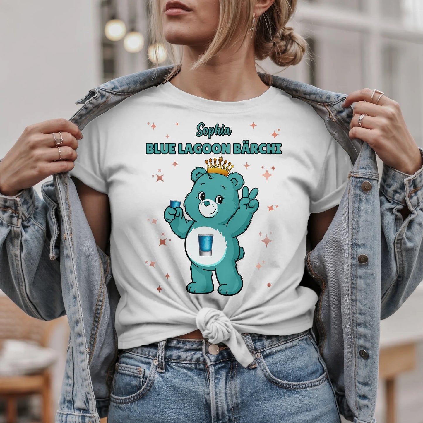 Saufbärchi T Shirt Blue Lagoon Bärchi Sauf Bärchi Shirt für JGA und Party