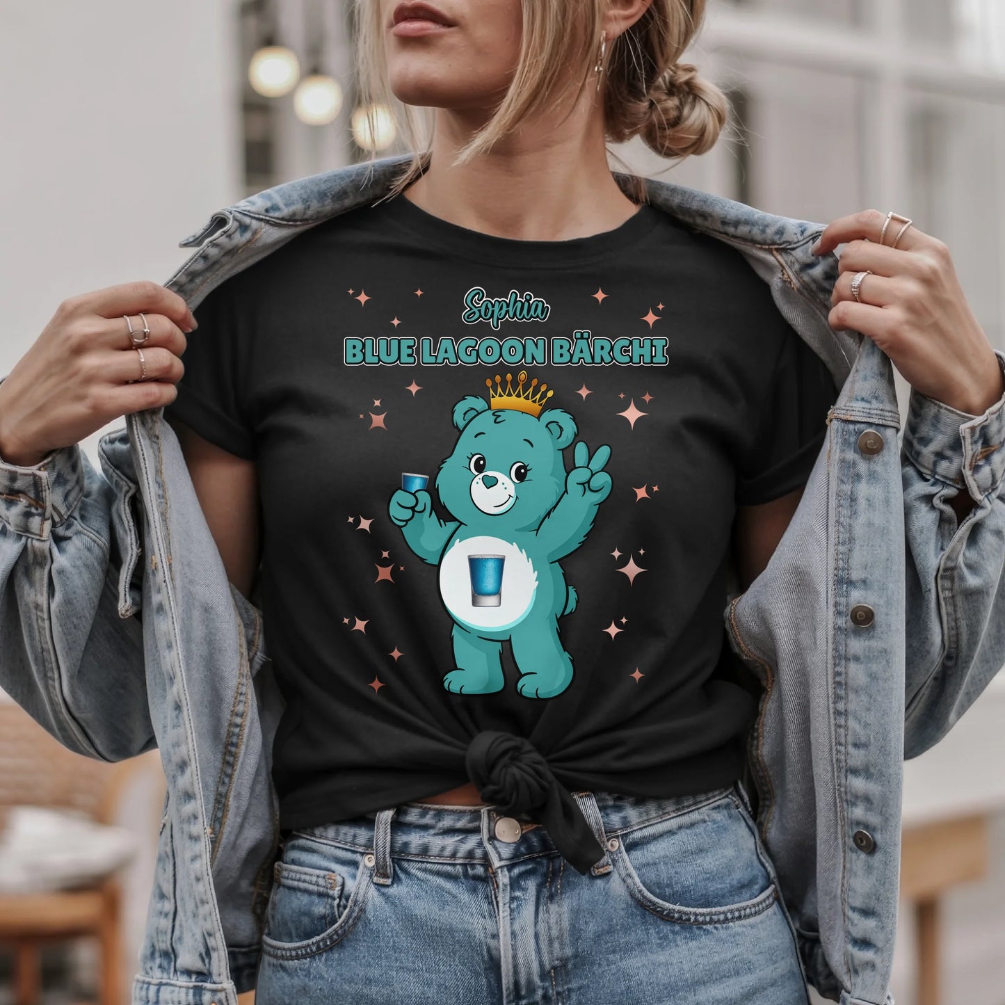 Saufbärchi T Shirt Blue Lagoon Bärchi Sauf Bärchi Shirt für JGA und Party
