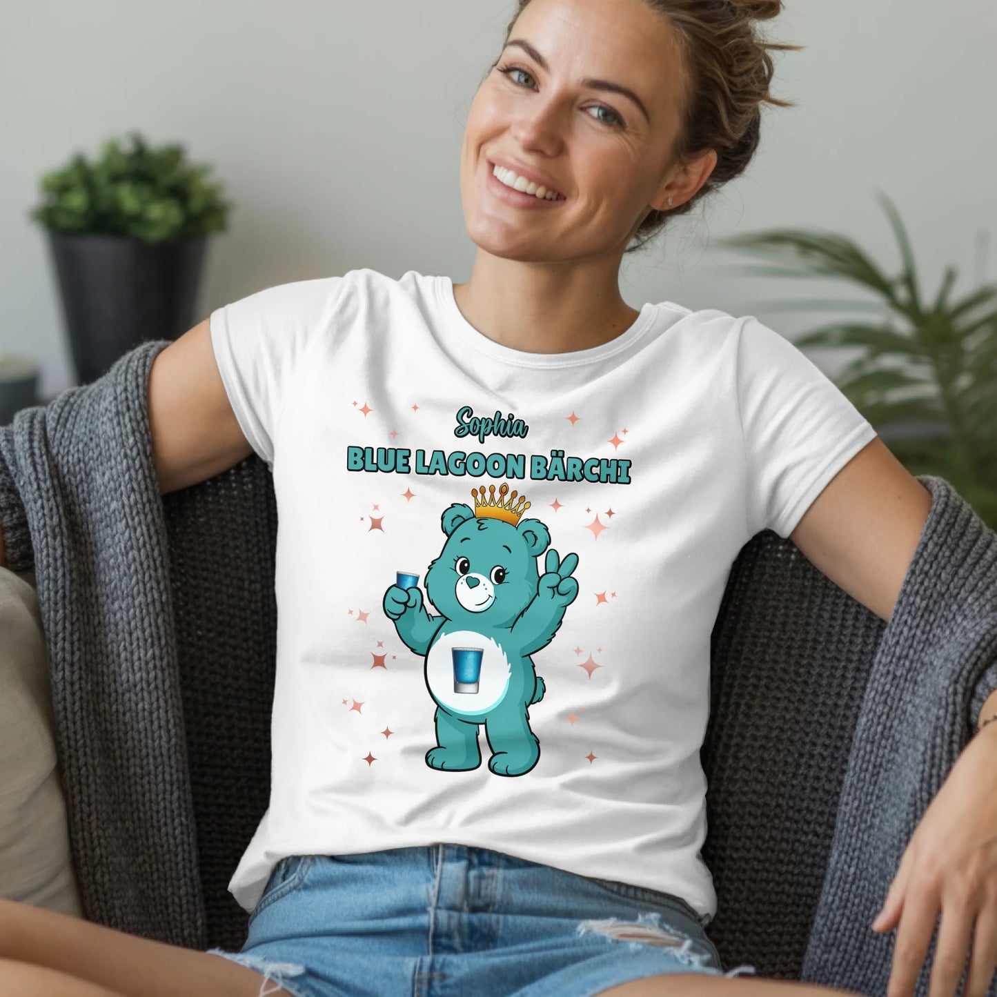 Saufbärchi T Shirt Blue Lagoon Bärchi Sauf Bärchi Shirt für JGA und Party