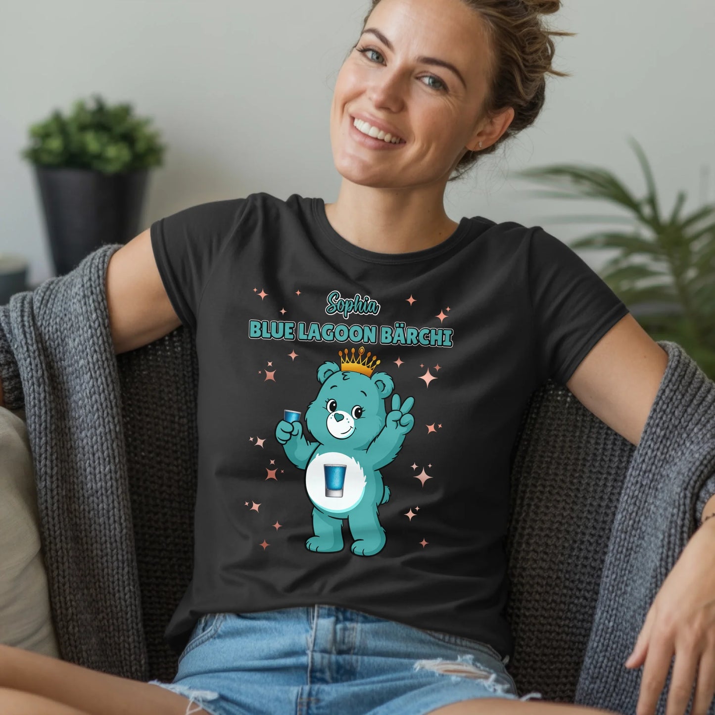 Saufbärchi T Shirt Blue Lagoon Bärchi Sauf Bärchi Shirt für JGA und Party