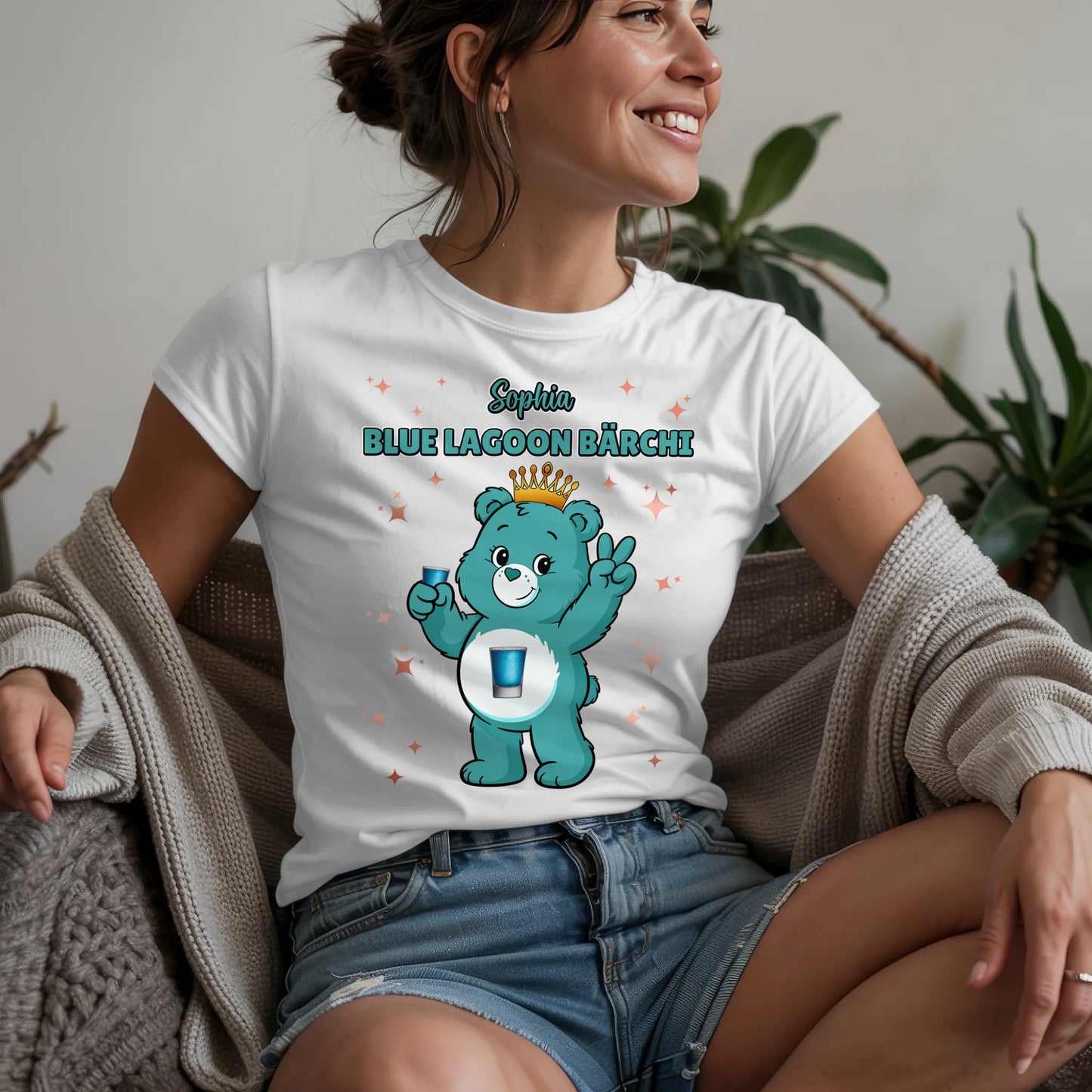 Saufbärchi T Shirt Blue Lagoon Bärchi Sauf Bärchi Shirt für JGA und Party