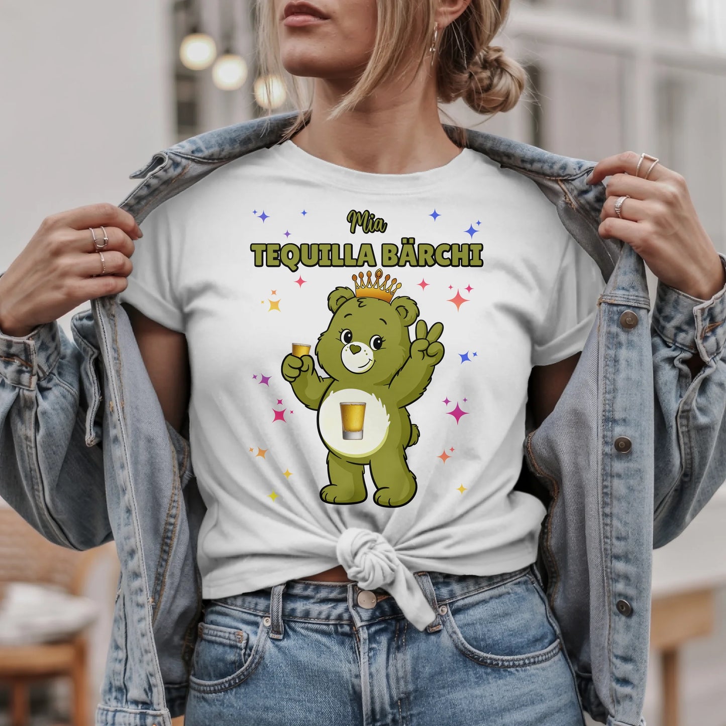 Saufbärchi Shirt Tequilla Bärchi Sauf Bärchi T-Shirt für Party und JGA