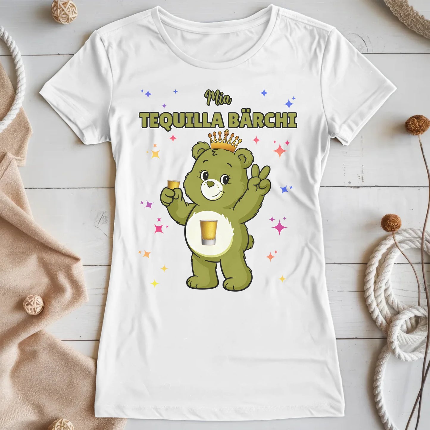 Saufbärchi Shirt Tequilla Bärchi Sauf Bärchi T-Shirt für Party und JGA