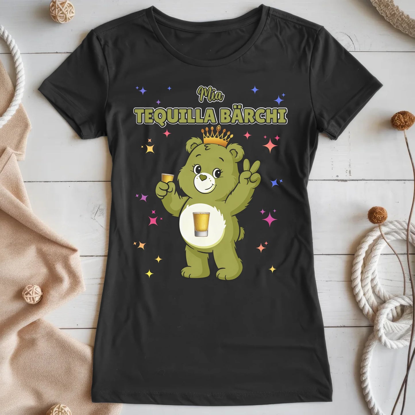 Saufbärchi Shirt Tequilla Bärchi Sauf Bärchi T-Shirt für Party und JGA