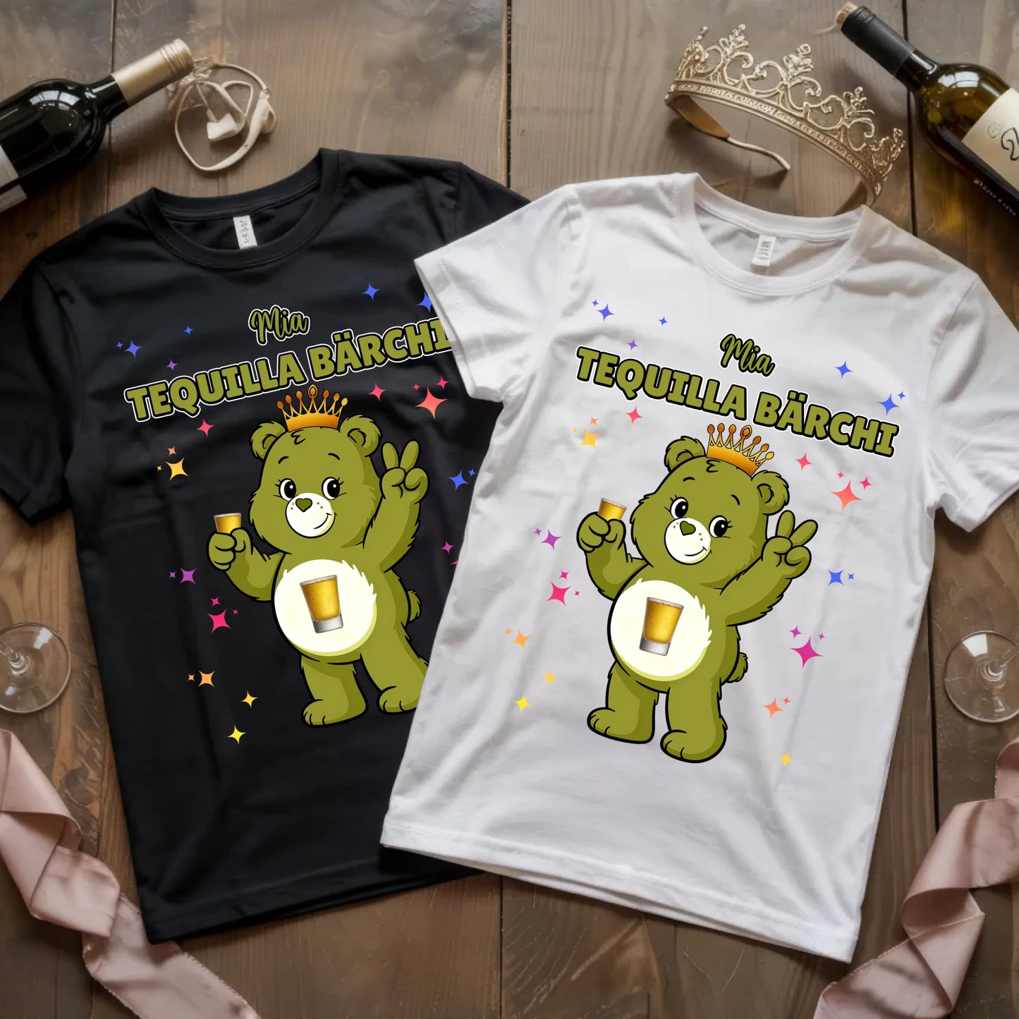 Saufbärchi Shirt Tequilla Bärchi Sauf Bärchi T-Shirt für Party und JGA