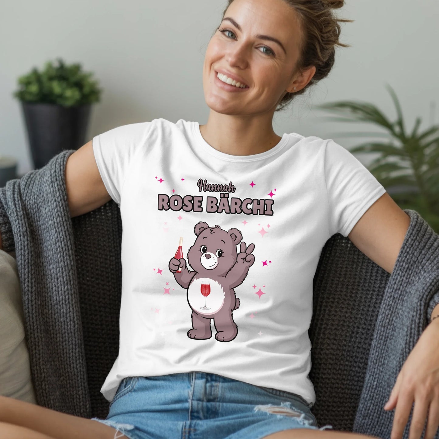 Sauf Bärchi T Shirt Rose Bärchi Saufbärchi Shirt für JGA und Party