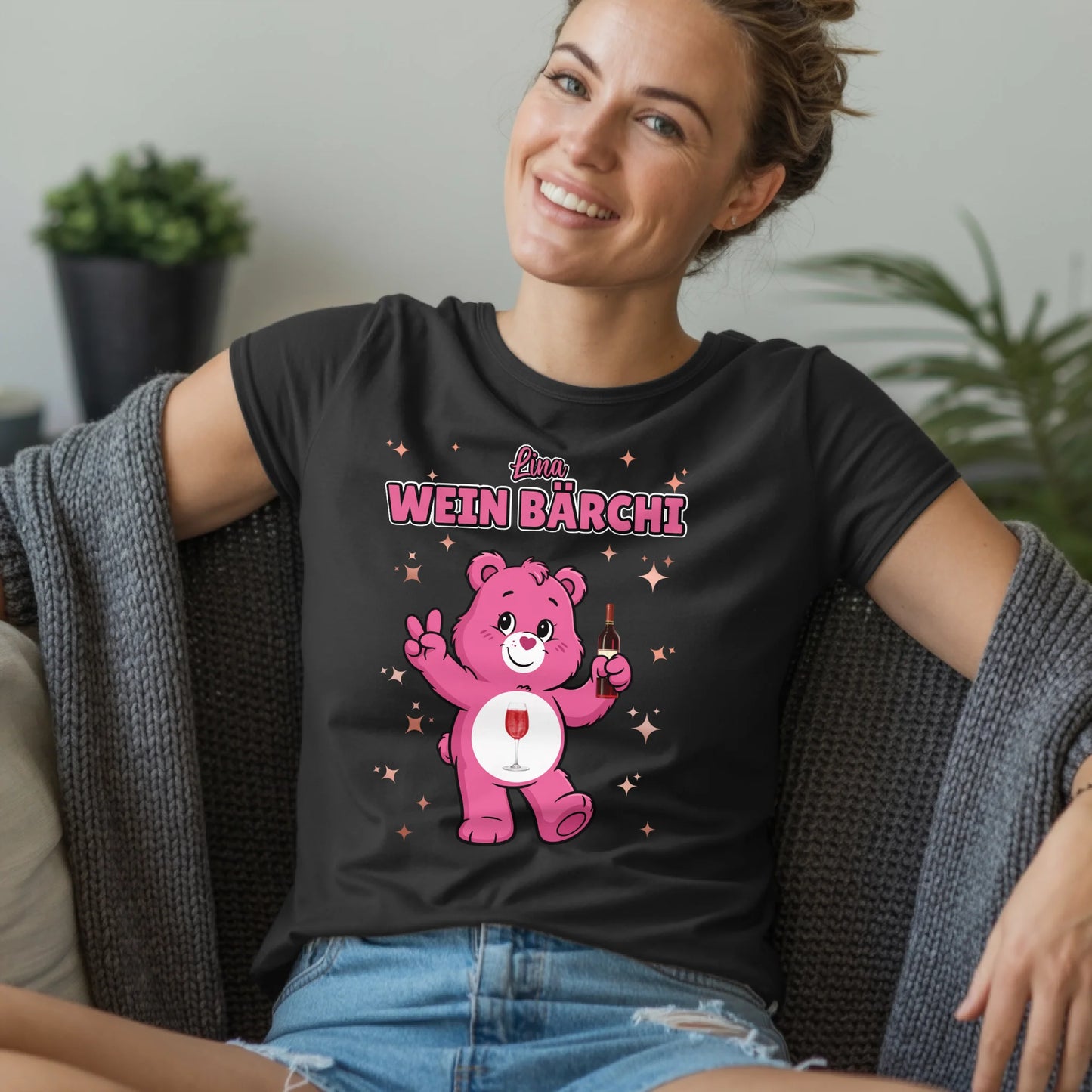 Sauf Bärchi TShirt Wein Bärchi Lustiges T-Shirt für JGA