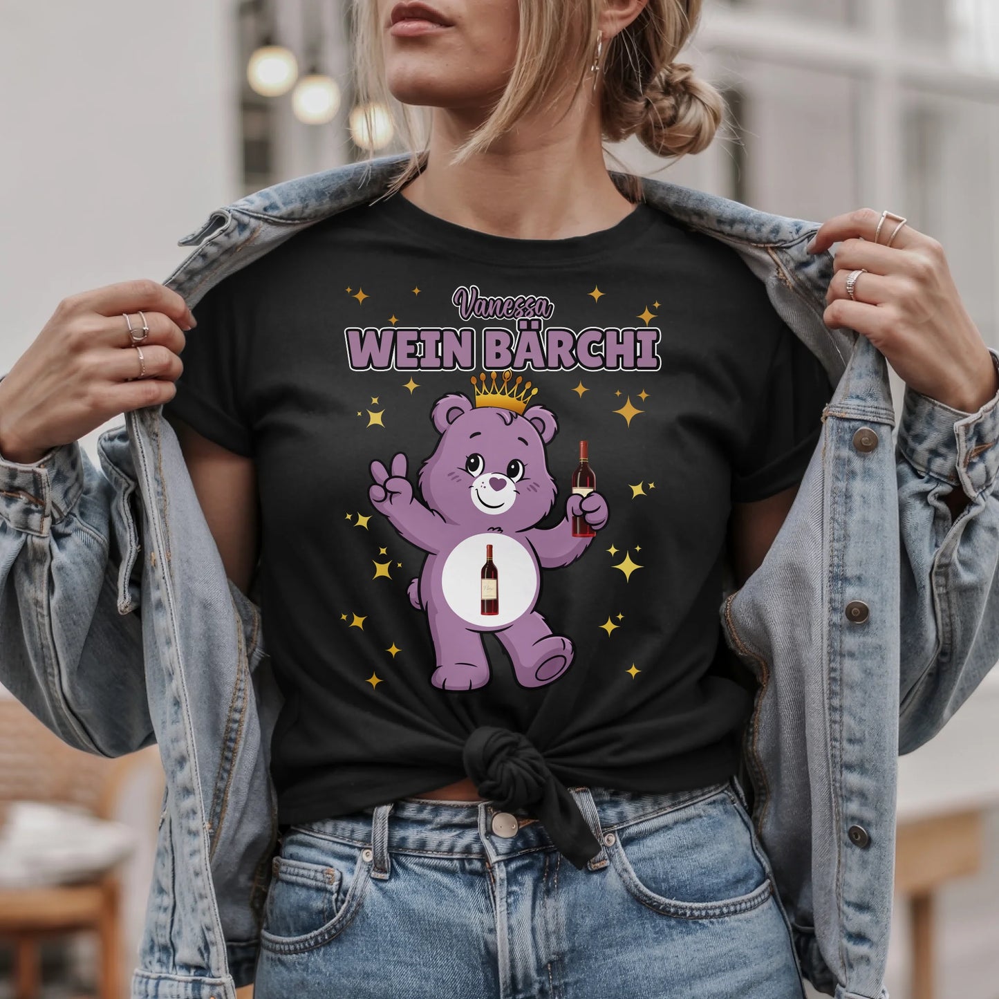 Sauf Bärchi Shirt Wein Bärchi Saufbärchi T-Shirt für Party und JGA