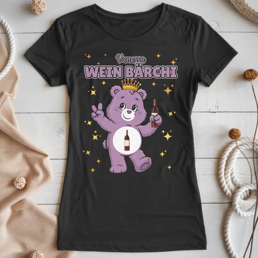 Sauf Bärchi Shirt Wein Bärchi Saufbärchi T-Shirt für Party und JGA