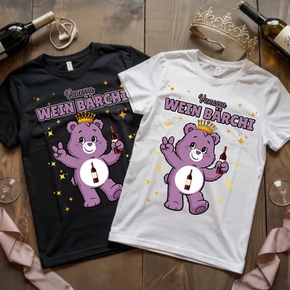 Sauf Bärchi Shirt Wein Bärchi Saufbärchi T-Shirt für Party und JGA