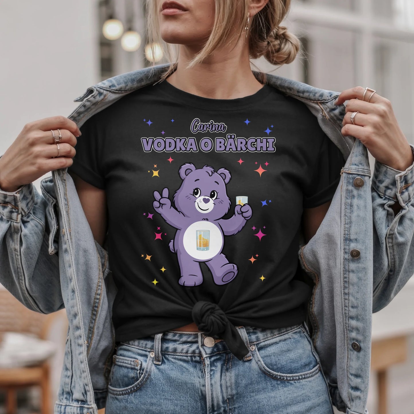 Lustiges Shirt Saufbärchi Vodka O Bärchi Sauf Bärchi T-Shirt für JGA