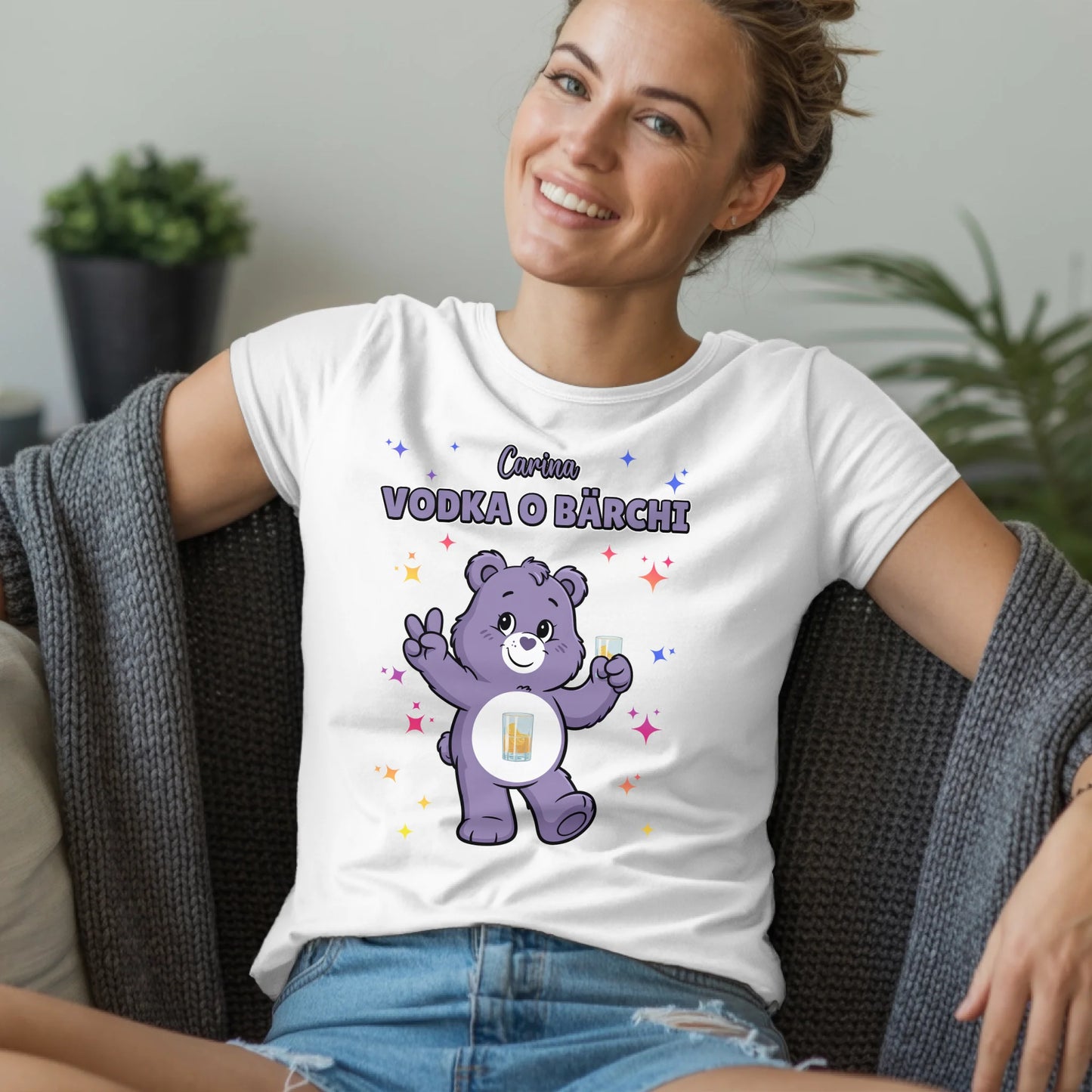 Lustiges Shirt Saufbärchi Vodka O Bärchi Sauf Bärchi T-Shirt für JGA