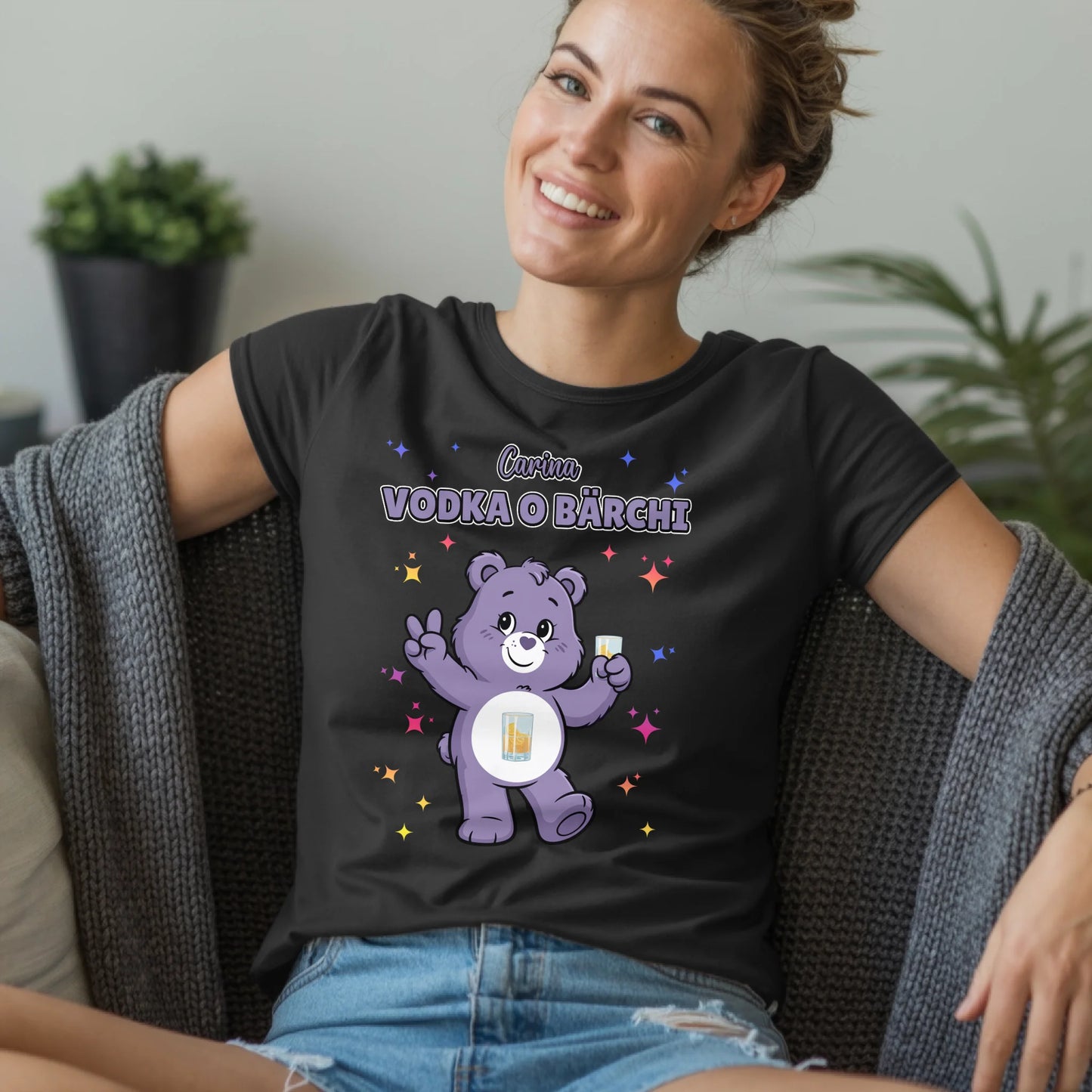 Lustiges Shirt Saufbärchi Vodka O Bärchi Sauf Bärchi T-Shirt für JGA