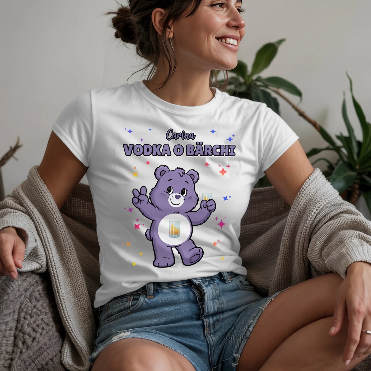 Lustiges Shirt Saufbärchi Vodka O Bärchi Sauf Bärchi T-Shirt für JGA