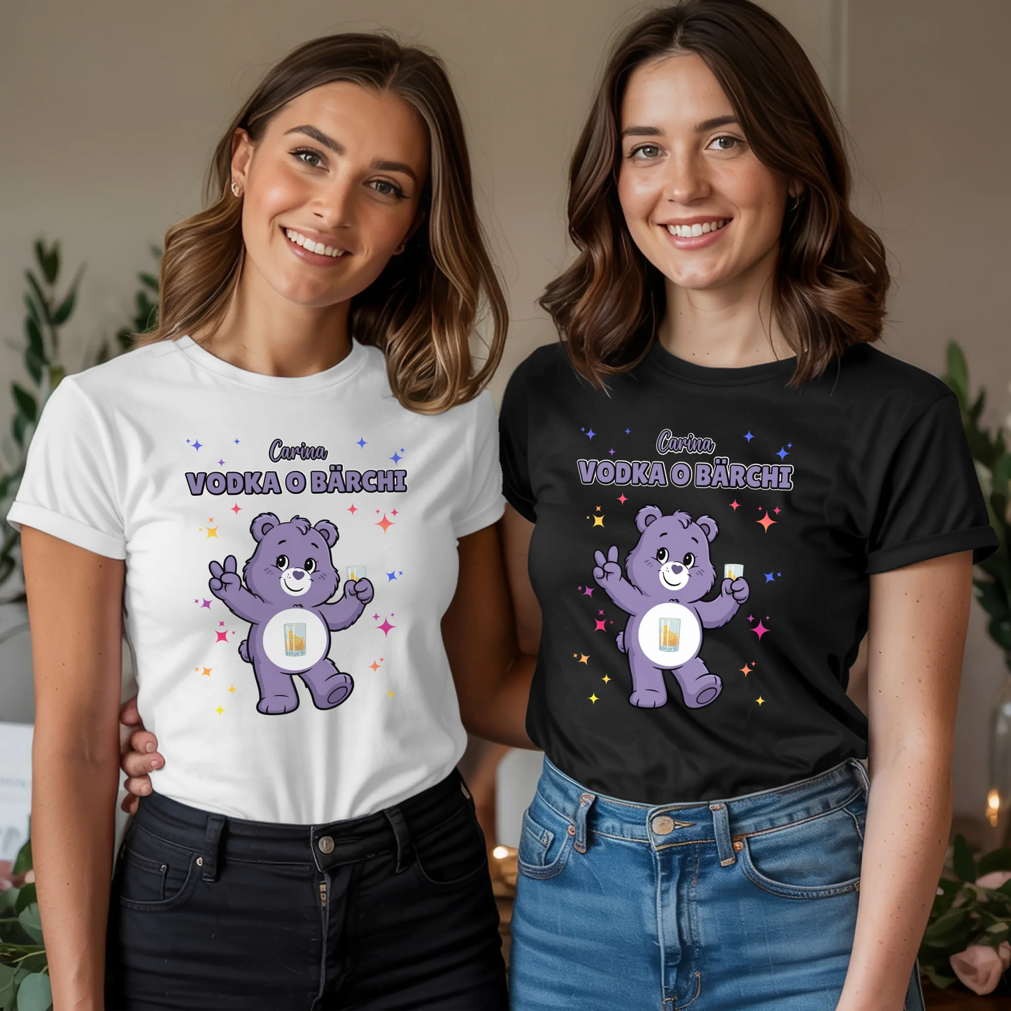 Lustiges Shirt Saufbärchi Vodka O Bärchi Sauf Bärchi T-Shirt für JGA