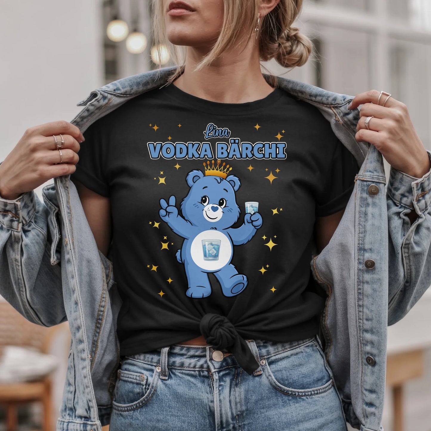 Saufbärchi T Shirt Vodka Bärchi Sauf Bärchi Shirt für JGA und Party