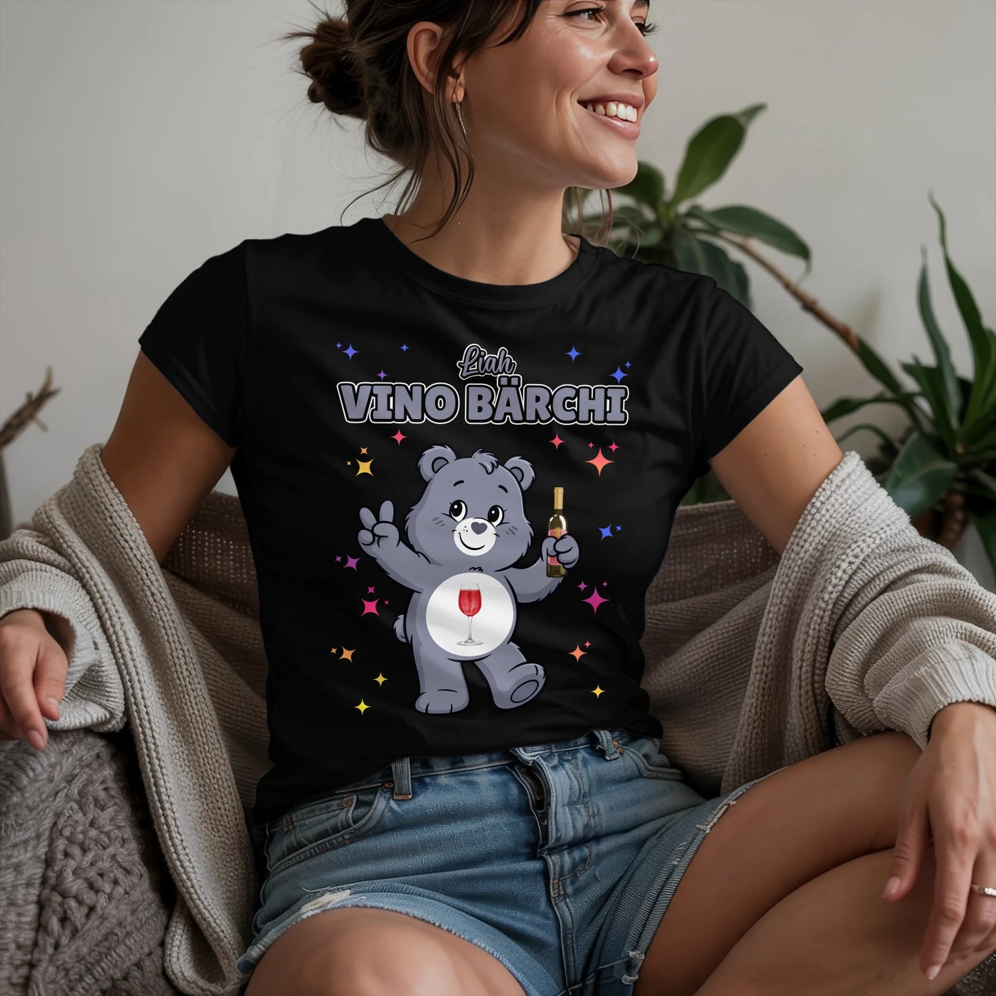 Saufbärchi TShirt Vino Bärchi Sauf Bärchi Lustiges T-Shirt für JGA